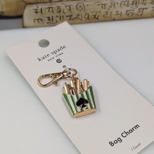 Kate Spade Green and Gold Fries Keychain Bag Charm